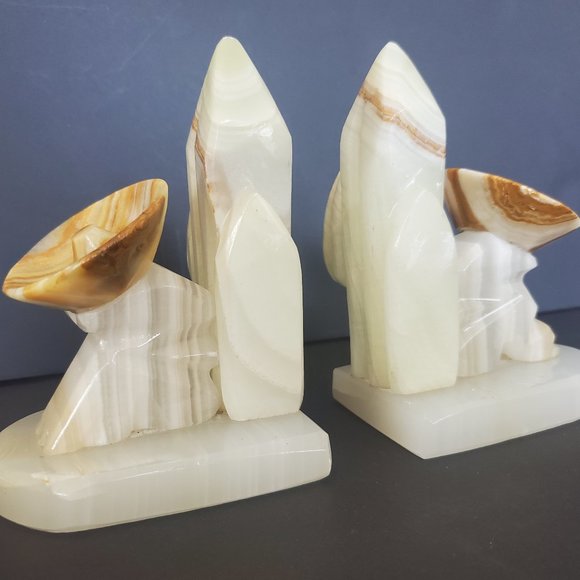 Onyx Mexican Art Bookends Siesta Cactus Office Desk Shelf Southwestern Navajo - Picture 2 of 10